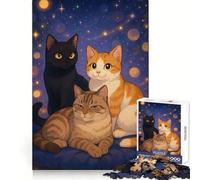 Cuscino con tre gatti, puzzle da 1000 pezzi per adolescenti, gioco intelligente per momenti di condivisione, taglio liscio, lista dei desideri di Babbo Natale 38x52cm