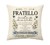 Cuscino Copertura per Fratello Maggiore Regalo Natale Fodera per Cuscino | Per tutte le volte che non te lo dico ti voglio bene Regalo per il Fratello Compleanno Ringraziamento Copricuscini Decorativo