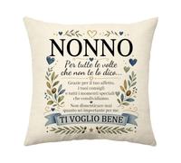 Cuscino Copertura per Nonno Regalo di Ringraziamento Fodera per Cuscino | Nonno Per tutte le volte che non te lo dico ti voglio bene Regalo per Lui Natale Compleanno Copricuscini Decorativo 45x45cm