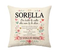 Cuscino Copertura per Sorella Maggiore o Sorellina Copricuscini Decorativo | Sorella Per tutte le volte che non te lo dico ti voglio bene Regalo per Lei Natale, Compleanno, Ringraziamento Fodera Cuscino
