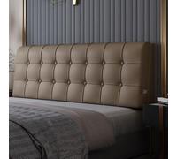 Cuscino Copertura Testiera Letto In Pelle Pu Copri Testiera Letto Matrimoniale Singolo fodera testata letto Spessore 10 Cm Schienale Imbottito Cuscini Da Lettura(With headboard-160X58x10cm,Brown)