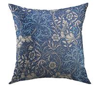 Cuscino Copricuscini Damasco William Morris Alga Fiore Blu Cobalto Nouveau Copri Cuscini Moderni Caso Federa 45X45Cm per Ufficio, Casa, Regalo