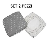 Cuscino Coprisedia Mollettone imbottito con fascia elastico GRIGIO CUORE 2 pz