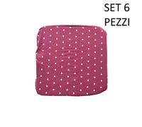 Cuscino Coprisedia Mollettone imbottito con fascia elastico ROSSO FANT.CUORE 6PZ