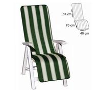 CUSCINO COPRISEDIA SEDIA SDRAIO GIARDINO SEDUTA SCHIENALE RIGHE VERDE 157X49CM