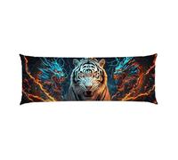 Cuscino Corpo Cuscino Gravidanza 120x40cm, Supporto Total Body Ergonomico, Copricuscini Allattamento e Maternità con Federa Velluto Lavabile, per Schiena, Pancia e Gamb (Tigre Dragone) p-409