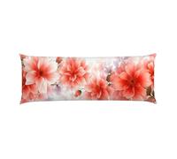 Cuscino Corpo Cuscino Gravidanza 120x40cm, Supporto Total Body Ergonomico, Copricuscini Allattamento e Maternità con Federa Velluto Lavabile, per Schiena, Pancia e Gamb, Decorativi (Fiori Rosa) p-291