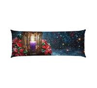 Cuscino Corpo Cuscino Gravidanza 120x50cm, Supporto Total Body Ergonomico, Copricuscini Allattamento e Maternità con Federa Velluto Lavabile, per Schiena, Pancia e Gamb (inverno Natale) p-109