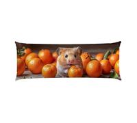 Cuscino Corpo Cuscino Gravidanza 160x50cm, Supporto Total Body Ergonomico, Copricuscini Allattamento e Maternità con Federa Velluto Lavabile, per Schiena, Pancia e Gamb (carino hamster) p-369