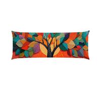 Cuscino Corpo Cuscino Gravidanza 30x90cm, Supporto Total Body Ergonomico, Copricuscini Allattamento e Maternità con Federa Velluto Lavabile, per Schiena, Pancia e Gamb, Decor (Albero astratto) f-123