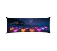 Cuscino Corpo Extra Lungo 150x50cm, spiaggia amore Cuscino per Dormire Laterale per Adulti, Supporto per Schiena e Gambe, Federa Velluto, Cuscini per il Corpo Uomo e Donna, Decor della casa o-579