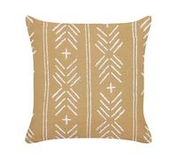 Cuscino cotone motivo geometrico 45 x 45 cm beige e bianco Banyan