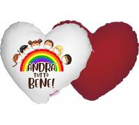 cuscino cuore 40x40 scritta andra tutto bene maestra regalo alunni scuola