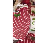 Cuscino Cuore Arredo Blanc Mariclo' Holly & Berries cm45x44 Prodotto Artigianale