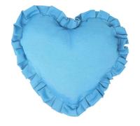 Cuscino Cuore con volant Azzurro fatto a mano Cotone già imbottito Arredo