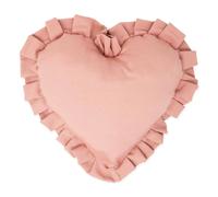 Cuscino Cuore con volant Rosa Antico fatto a mano Cotone già imbottito Arredo