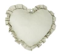 Cuscino Cuore con volant Tortora fatto a mano Cotone già imbottito Arredo Declea