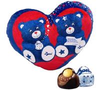 Cuscino Cuore Orsetti con Zip Baci Perugina Fondente Luisa Blu e Rosso Peluche da 75 g
