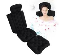 Cuscino da Bagno per Tutto il Corpo per Vasca da Bagno, Cuscino per Vasca Spesso con Forti Ventose, Cuscino per Vasca di Lusso per Vasca da Bagno, per Poggiatesta, Collo e (BLACK)