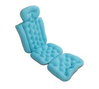 Cuscino da Bagno per Tutto il Corpo, Rete e Particelle di Polistirolo, Lunghezza 132cm, Design Ergonomico, Base Antiscivolo, Rimovibile, per Adulti (BLUE)
