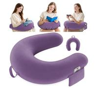 Cuscino da Gioco & Lettura, Cuscino da Lettura per Sedersi, Cuscino Gaming per la Pappa con Grande Bracciolo Ergonomico per le Ginocchia, Supporto per Cuscini da Scrivania per Ipad/Laptop, Viola