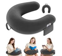 Cuscino da Gioco & Lettura, Cuscino da Lettura per Sedersi, Cuscino Gaming per la Pappa con Grande Bracciolo Ergonomico per le Ginocchia, Supporto per Cuscini da Scrivania per Ipad/Laptop, Nero