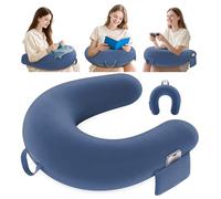 Cuscino da Gioco & Lettura, Cuscino da Lettura per Sedersi, Cuscino Gaming per la Pappa con Grande Bracciolo Ergonomico per le Ginocchia, Supporto per Cuscini da Scrivania per Ipad/Laptop - Blu