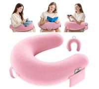 Cuscino da Gioco & Lettura, Cuscino da Lettura per Sedersi, Cuscino Gaming per la Pappa con Grande Bracciolo Ergonomico per le Ginocchia, Supporto per Cuscini da Scrivania per Ipad/Laptop, Rosa