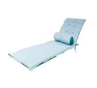 Cuscino da lettino con traversino, 195 x 60 x 5 cm, idrorepellente, resistente ai raggi UV e confortevole, materasso per sdraio e bagno di sole, motivo ventaglio versi