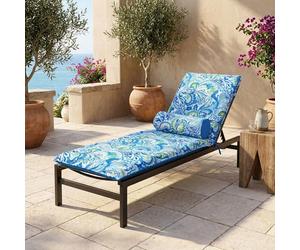 Cuscino da lettino con traversino, 195 x 60 x 5 cm, impermeabile, resistente ai raggi UV e confortevole, materasso per sdraio e bagno di sole, motivo arabesco