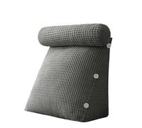 Cuscino da lettura 3 in 1 extra large per letto e divano, supporto per collo e braccio, con tasca laterale, fodera lavabile, rotolo per il collo rimovibile, ideale per rilassarsi e leggere comodamente