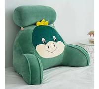 Cuscino da lettura con braccioli a forma di simpatico animale in peluche, supporto lombare per bambini e adulti, morbido schienale per divano letto per giocare guardare rilassarsi,Green-60cm*40cm