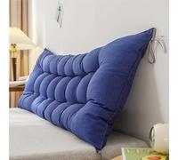 Cuscino da lettura con schienale blu con laccetti, cuscino lungo per testiera per divano e finestra a golfo, cuscino di supporto per il massimo comfort, 90 x 50 cm