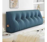 Cuscino da lettura, cuscino triangolare ergonomico per poggiatesta, cuscino per schienale sfoderabile con cerniera, cuscino di sostegno lombare per letto e divano, blu, 150*50*20cm