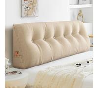 Cuscino da lettura, cuscino triangolare ergonomico per poggiatesta, cuscino per schienale sfoderabile con cerniera, cuscino di sostegno lombare per letto e divano, beige, 150*50*20cm