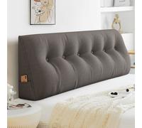 Cuscino da lettura, cuscino triangolare ergonomico per poggiatesta, cuscino per schienale sfoderabile con cerniera, cuscino di sostegno lombare per letto e divano, grigio scuro, 150*50*20cm