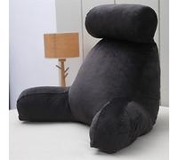 Cuscino da lettura extra large con supporto for il collo e il braccio con memory foam triturato extra riempito, ideale for supporto for la schiena, letto, giochi, lettura, con(Carbon Black,65x46x25CM)