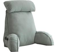 Cuscino da lettura extra large per letto e divano, cuscino di supporto per il collo lavabile con schienale staccabile, ideale per rilassarsi, guardare la TV e giocare - grigio chiaro, 75 x 40 x 58 cm