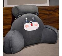 Cuscino da lettura in peluche supporto schiena cuscino coccole braccioli bambini adulti divano sedia schienale sedersi giocare guardare la TV cuscino per sit-up cuneo rotolo (Size:75×50cm,Color:Nero)