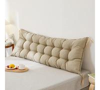 Cuscino da lettura per camera da letto, cuscino per schienale con supporto lombare, in finto lino, imbottito in cotone PP, color cachi, 90 x 45 cm, perfetto per dormitori e stanze degli studenti