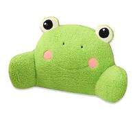 Cuscino da lettura per letto, 24x12 cuscino di supporto posteriore della rana cartone animato carino con copertura rimovibile, lettura morbida multifunzionale per l'uso dell'auto per ufficio per il l