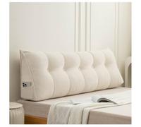 Cuscino da Lettura per Letto, Cuscino a Cuneo, con Compensato Triangolare, Cuscino per testiera e Schienale per Letto Matrimoniale,Bianca,200cmx50cmx20cm