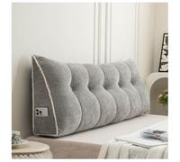 Cuscino da Lettura per Letto, Cuscino a Cuneo, con Compensato Triangolare, Cuscino per testiera e Schienale per Letto Matrimoniale,Grigio,200cmx50cmx20cm