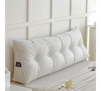 Cuscino da lettura triangolare per letto o divano, 180 x 50 x 15 cm, cuscino di supporto per schienale, ideale per supporto lombare, cuscino per testiera, tappetino da lettura perfetto