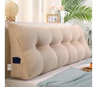 Cuscino Da Lettura Triangolare, Schienale Testata Letto Divano, Imbottitura Poggiaschiena Antireflusso Adulti, Cuscino Letto Matrimoniale, Cuscino Cervicale Dormire Lungo(150×50×20cm,White)
