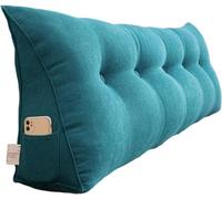 Cuscino da Lettura Triangolare, Schienale Testata Letto Divano, Imbottitura Poggiaschiena Antireflusso Adulti, Cuscino Letto Matrimoniale, Cuscino Cervicale Dormire Lungo(200×50×20cm,Blue)