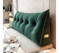 Cuscino da Lettura Triangolare, Schienale Testata Letto Divano, Imbottitura Poggiaschiena Antireflusso Adulti, Cuscino Letto Matrimoniale, Cuscino Cervicale Dormire Lungo(200x50x20cm,Green)