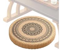 Cuscino Da Meditazione Per Pavimento | Cuscino Rotondo Bohemien Tessuto A Mano Per Sedute | Base Stabile Antiscivolo Per Soggiorno, E Attività Yoga All'Aperto