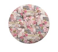 Cuscino da Meditazione Seggiolino Tondo -DOTBUY Cuscino Lounge da Esterno Cuscino per mobili e Arredamento da Giardino Federa Cotone e Lino Resistente 100% Imbottiti (50 * 50cm,Rose)