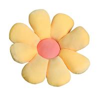 Cuscino da pavimento a forma di margherita a forma di fiore, grazioso cuscino da sedere, in peluche, decorazione per la casa per lettura, camera da letto o guardare la TV (giallo, 38 cm)